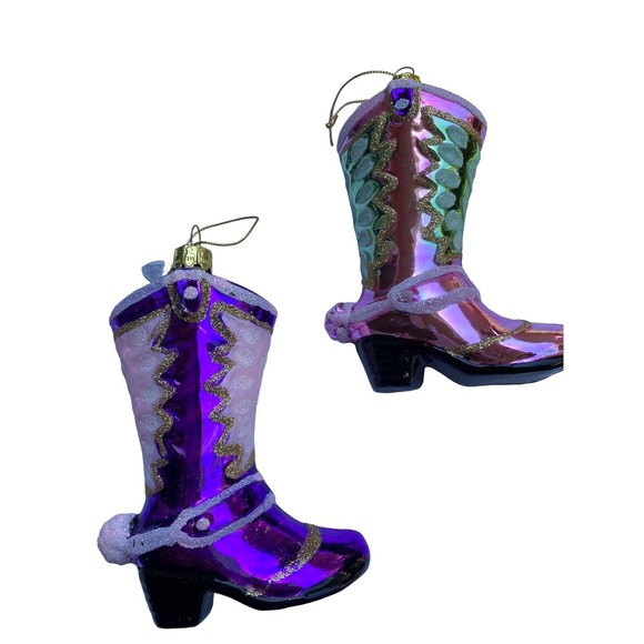 Cowboy Boot Ornament 4.75 Inch Western Christmas Set of 6 TWO's Co. - Picture 4 of 14